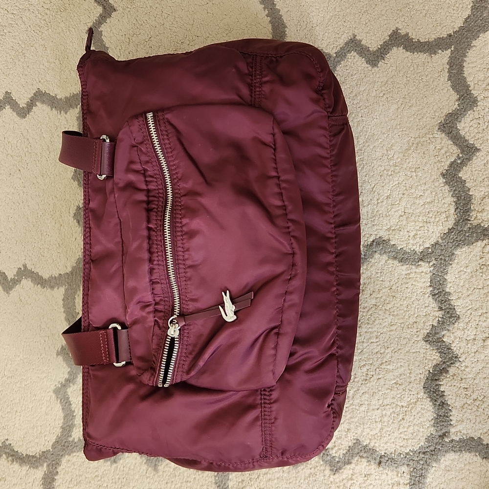 Lacoste Horizontal Zipper Tote Bag - Plum